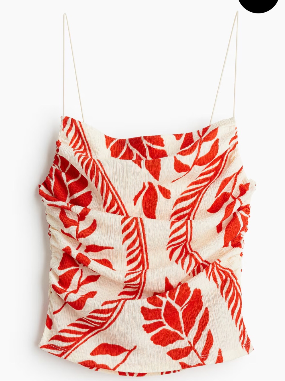 White and Red Floral Print Tank Top